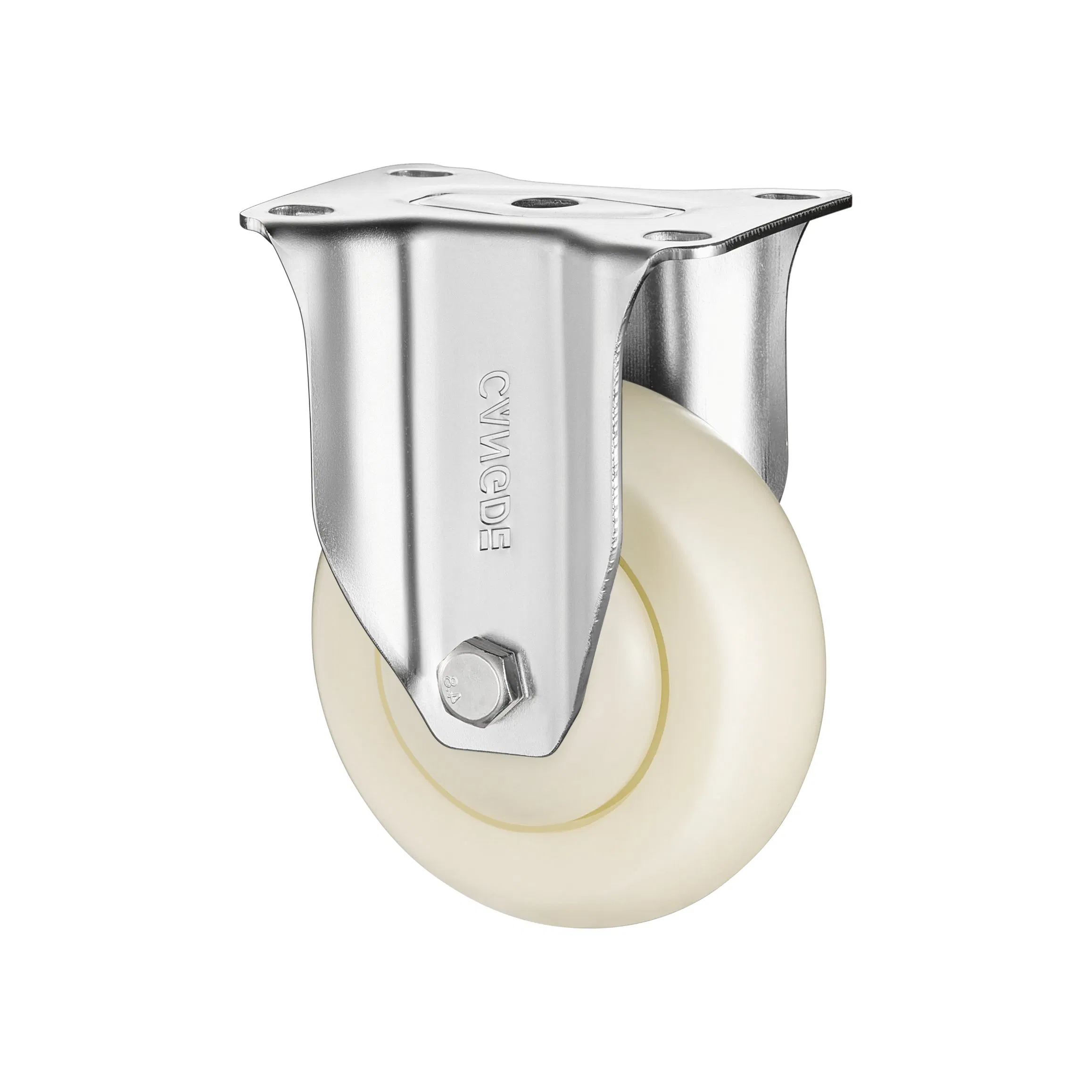 Total Lock Brake Caster, High-Strength White PP Wheel Ideal for Workshops