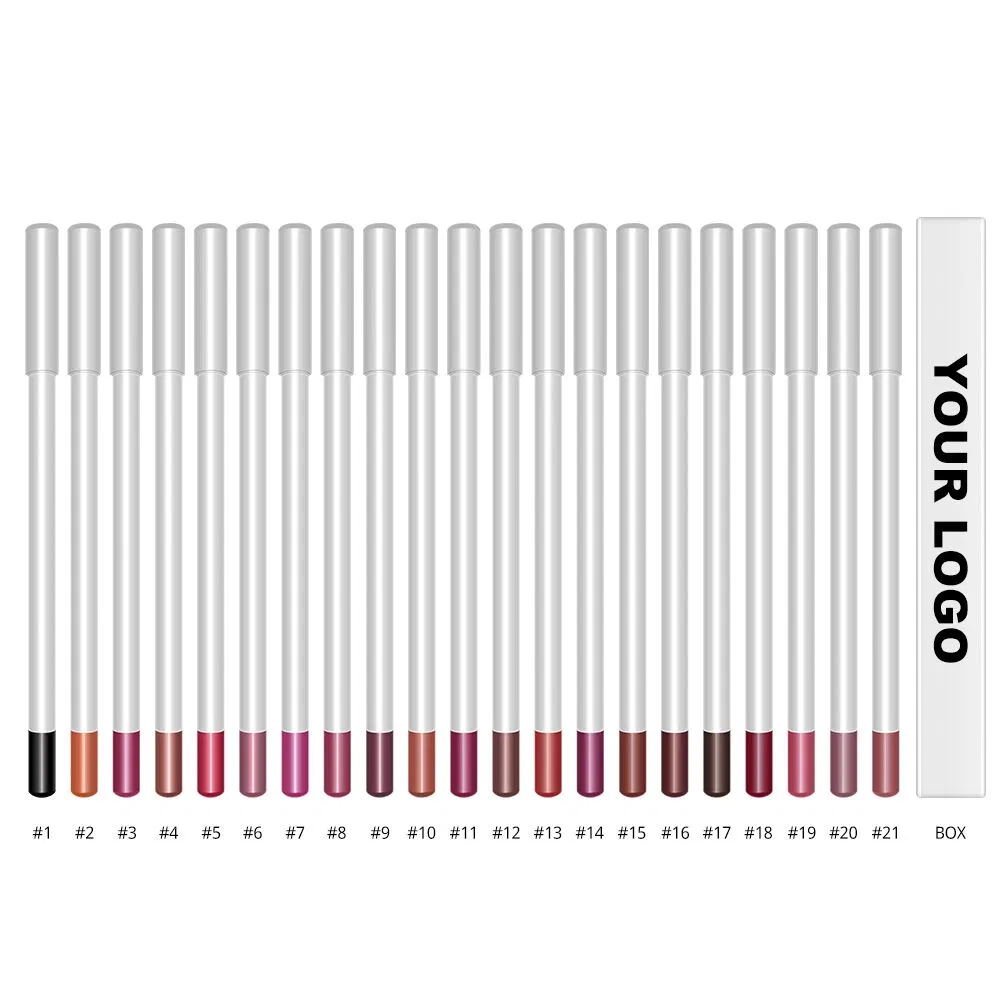 High Pigment Matte 24 Hour Long Lasting Waterproof Private Label Matte Pencil Vegan Lip Liner