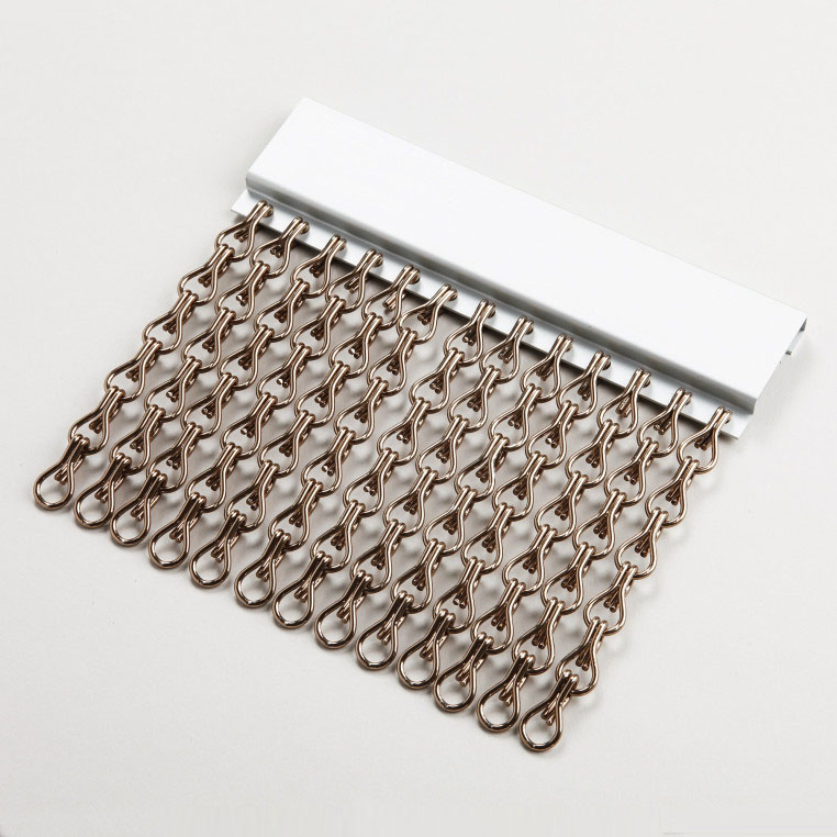 Decorative Anodized Metal Wire Mesh Aluminum Double Hook Chain Link Curtain Hotel Curtain Wall Screen Customized