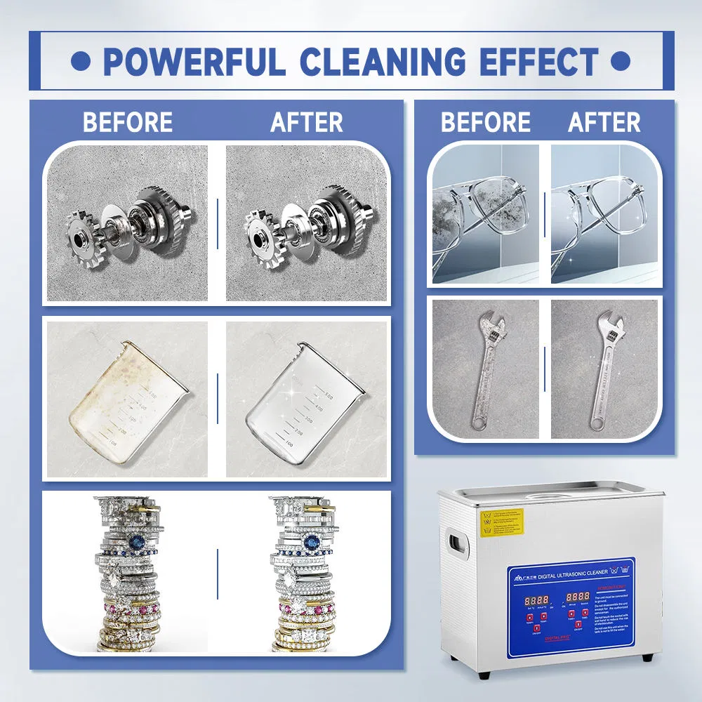 Automatic Low Noise 2L/3L/4.5L/6L/10L/15L/22L/30L 40kHz Portable Professional Ultrasonic Cleaner Machine