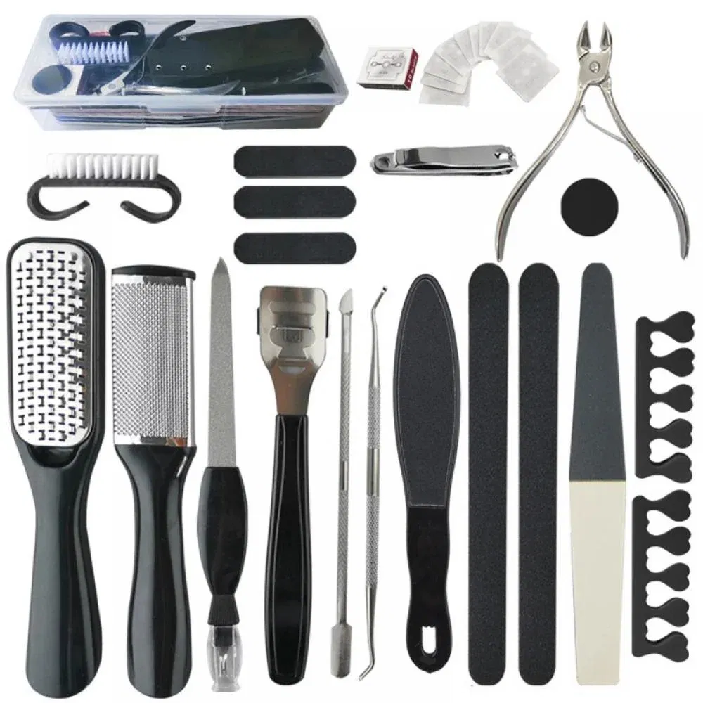 Professional Pedicure Tools Set 20 in 1 Stainless Steel Foot Care Kit Foot Rasp Dead Skin Remover Pedicure Kit Men Women Salon Home Best Gift