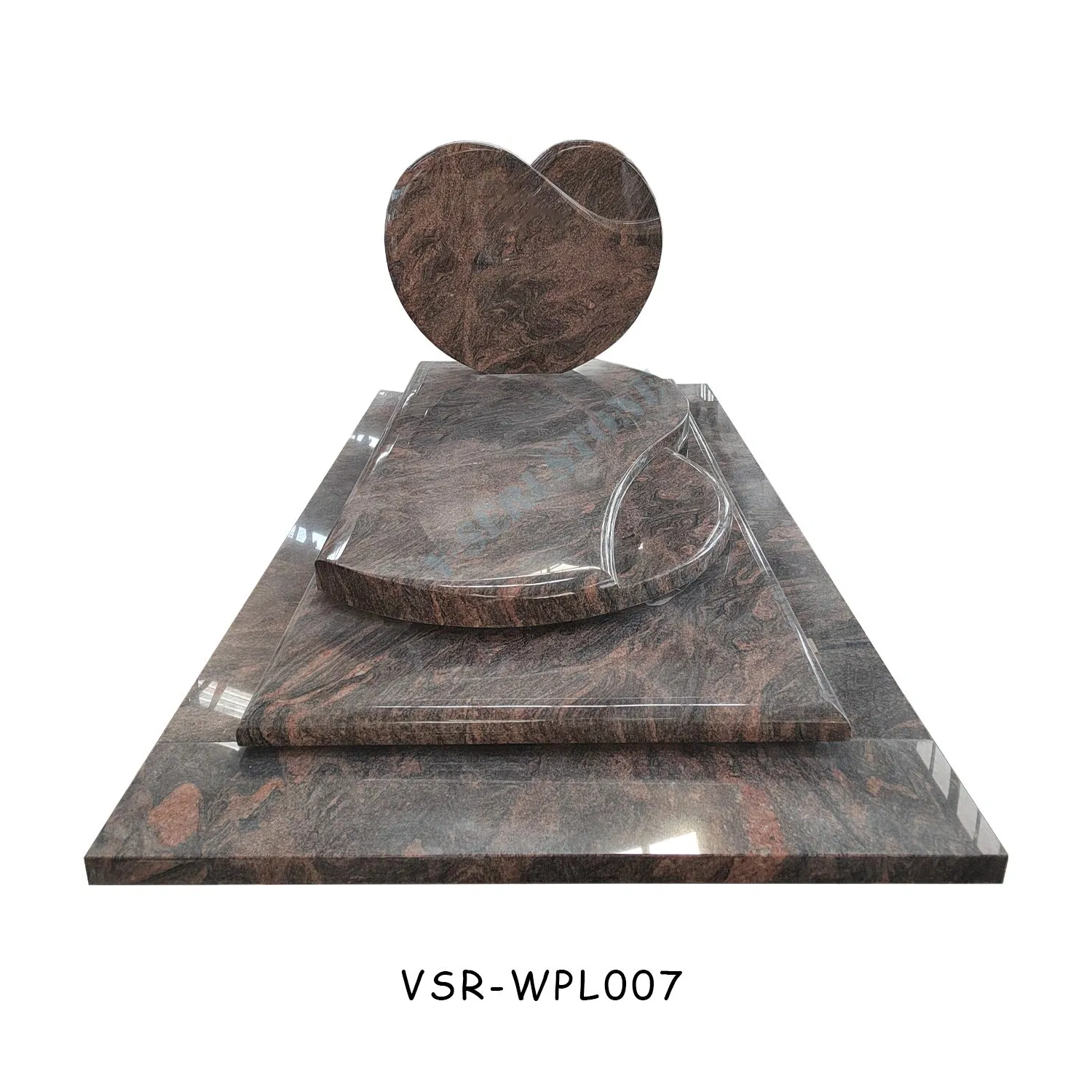 Poland Granite Monument Heart Shaped Headstone in Green Granite