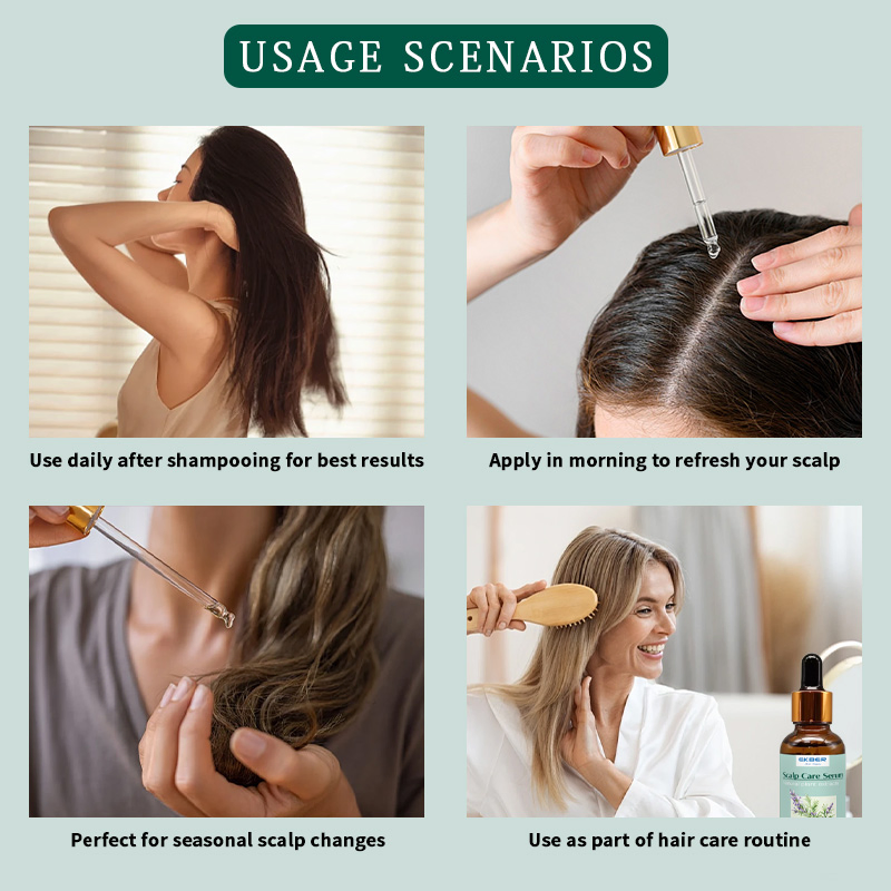 Natural Organic Scalp Massage Hair Growth Serum Plant Extracts Treatment Scalp Revive Anti Loss Scalp Care Rosemary Serum