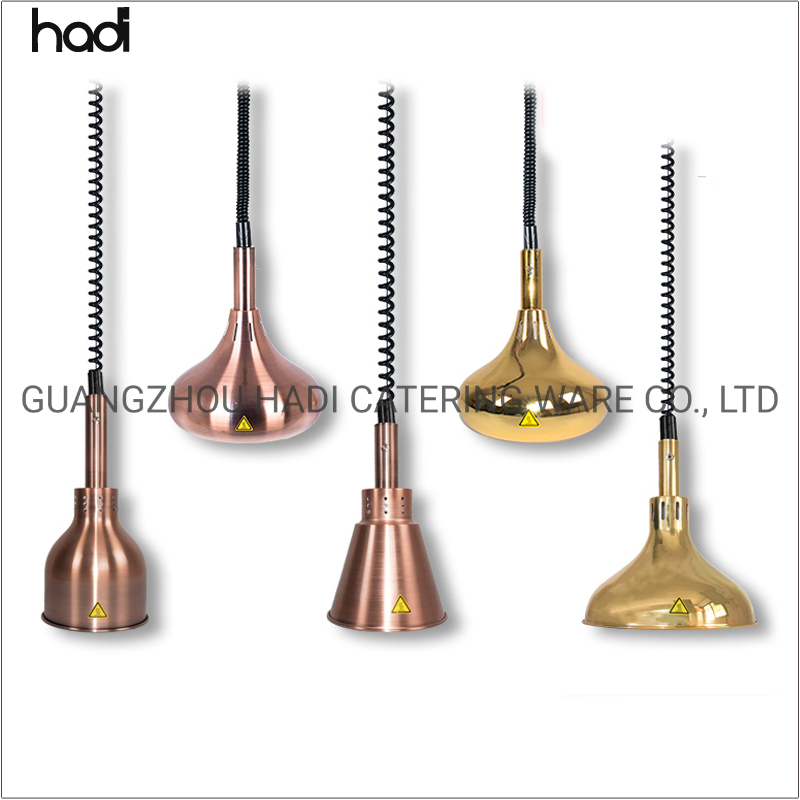 Atering Light Equipment Buffet Warmer Heater Electric Infrared Heat Lamps Silver Gold Stainless Steel Restaurant Hanging Food Warmer Light