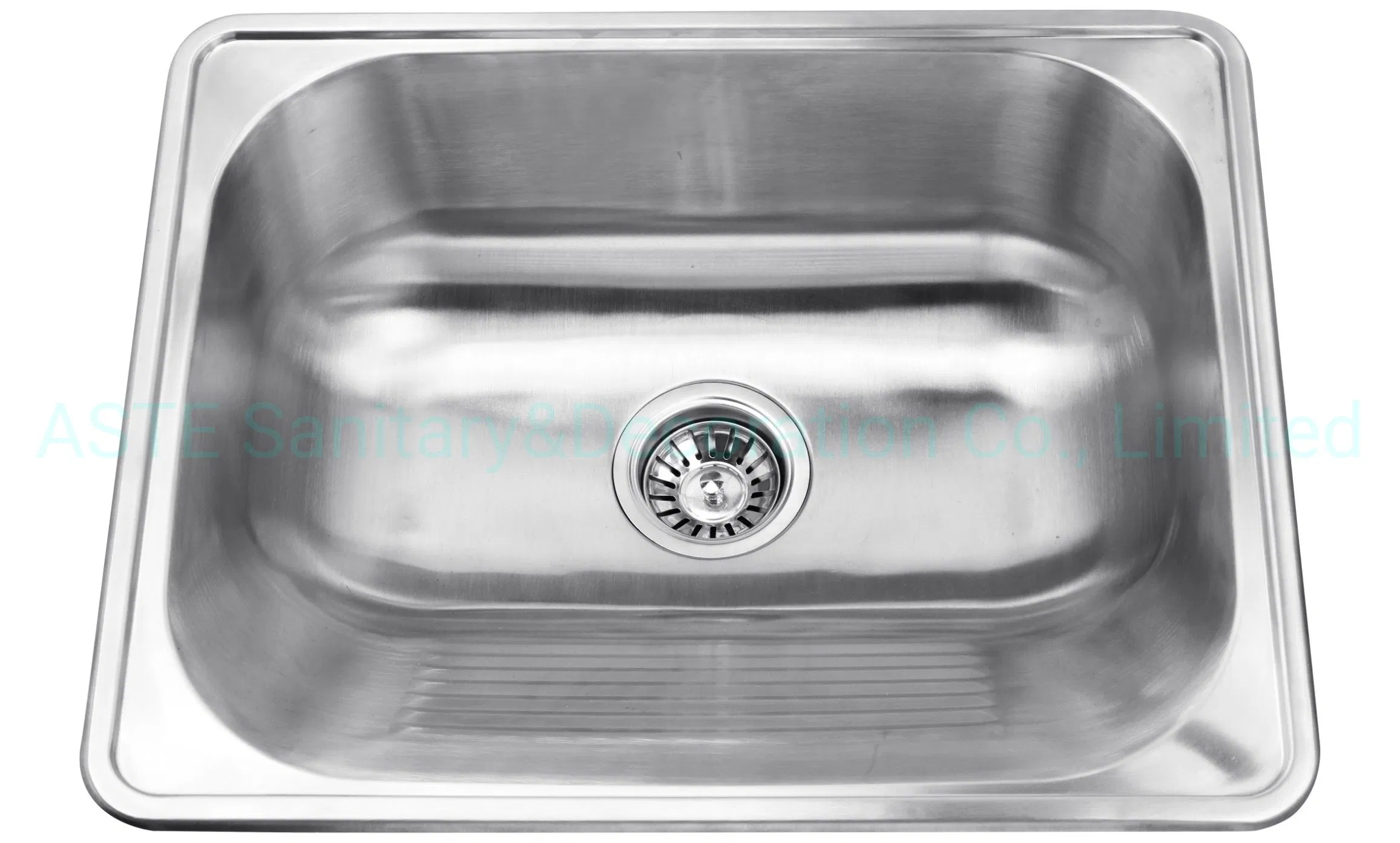 56× 45cm Top Over Above Mount Pressing Drawing Stretched Single Bowl Laundry Stainless Steel Sink Basin for Ly5645