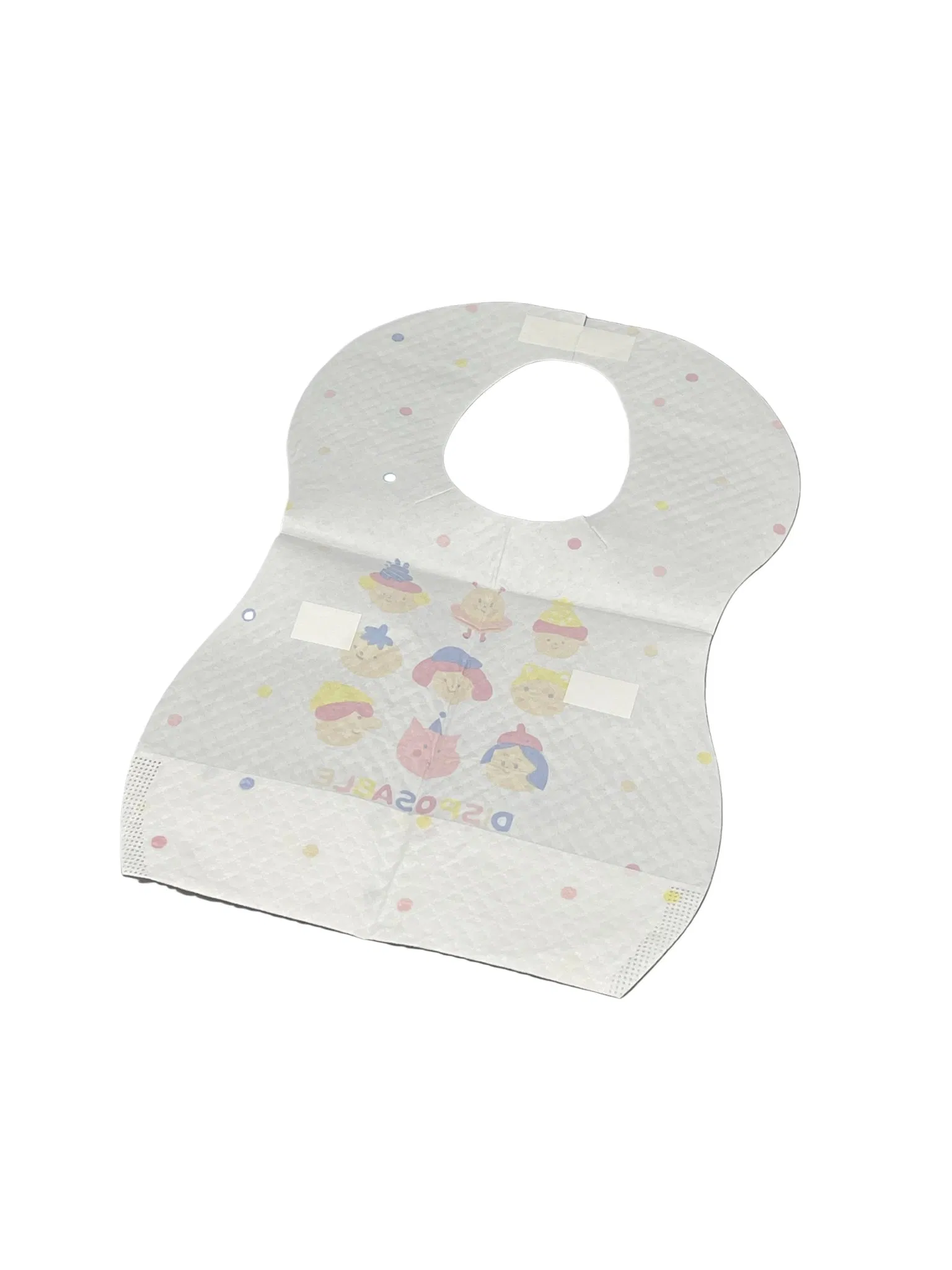 Disposable Hygienic Nonwoven 3 Plys Waterproof Baby Bibs for Eating