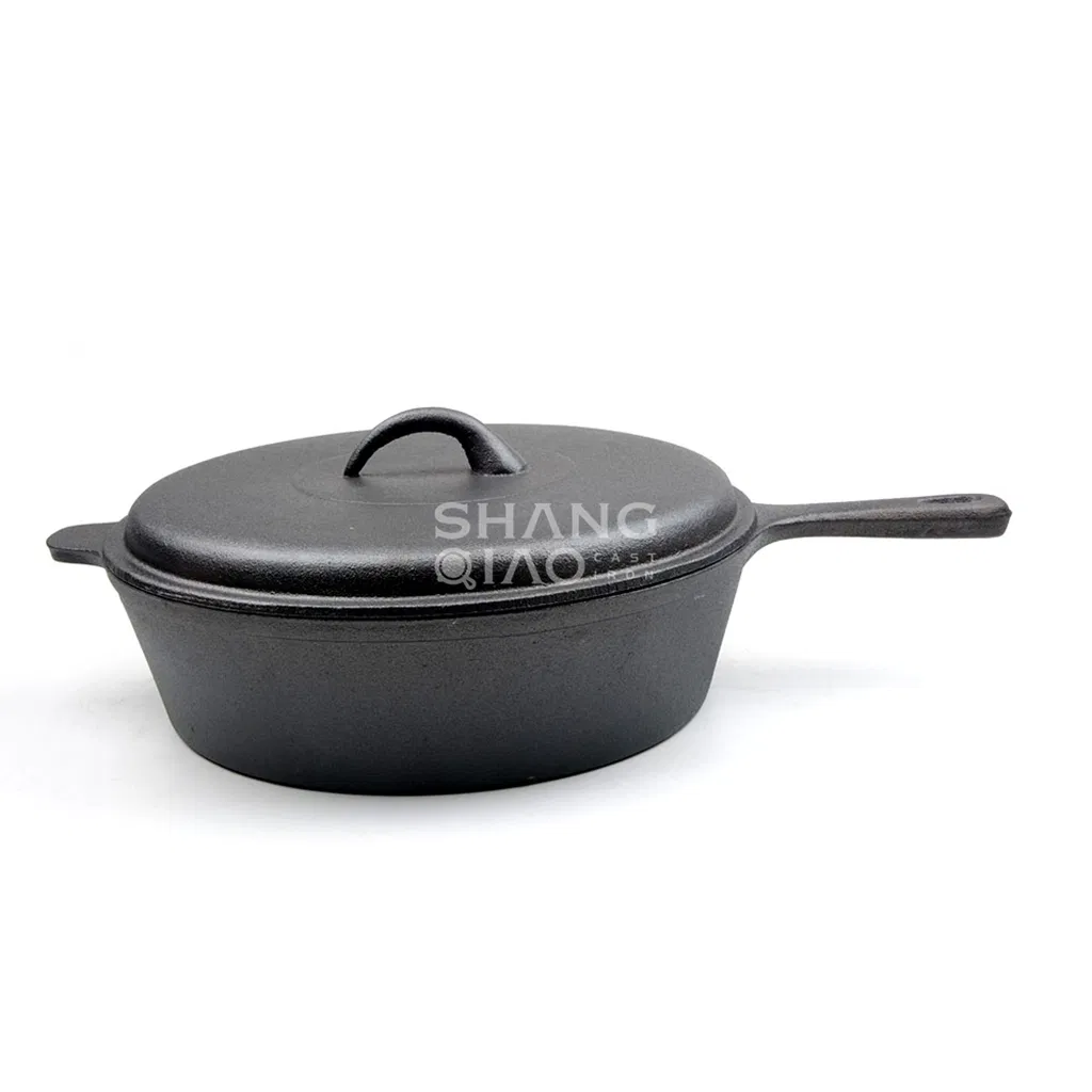 Чугунная жаровня Dutch Oven 2 в 1, 5.5 кварт