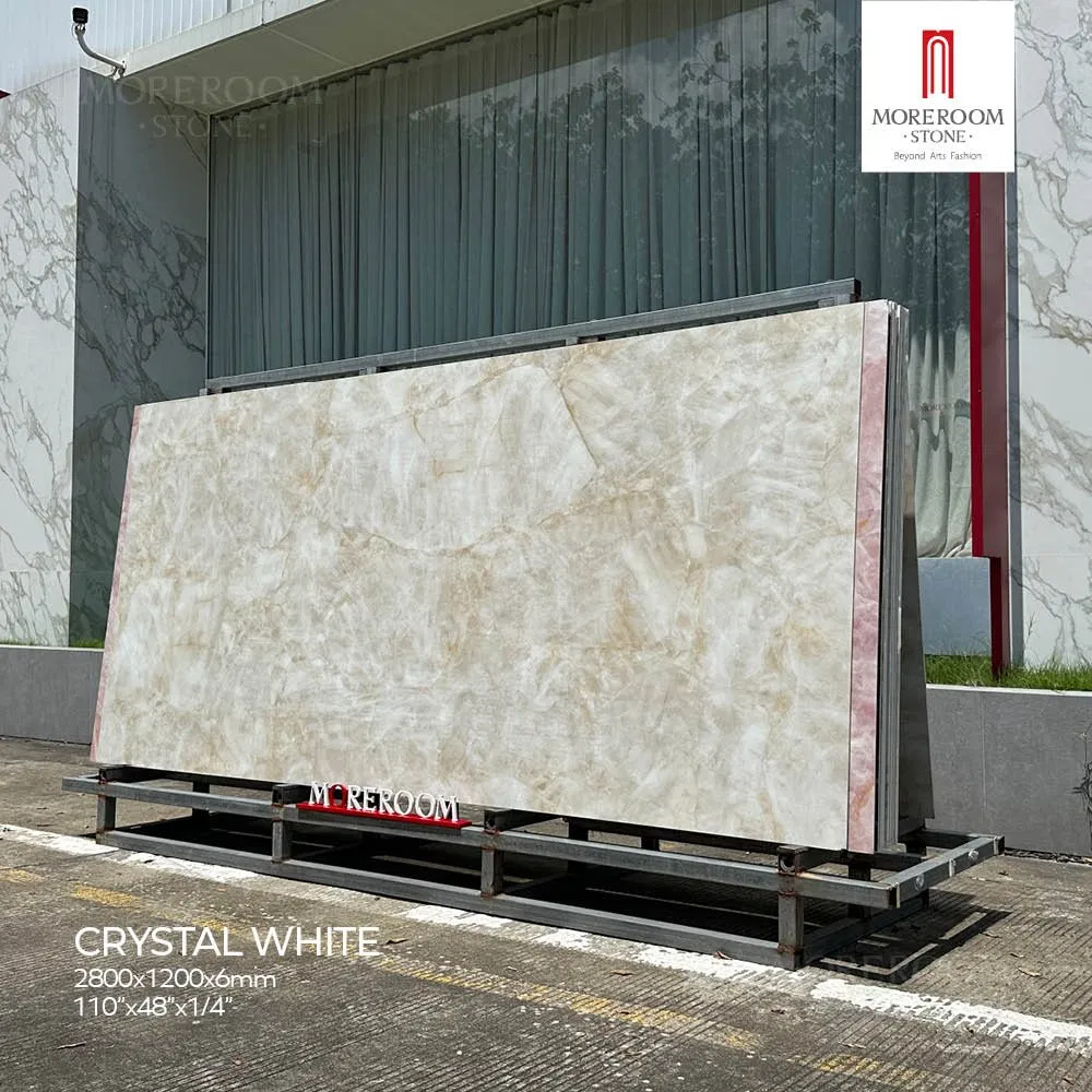 Crystal White Sintered Stone Artificial Onyx Slab for Floor and Wall Cladding