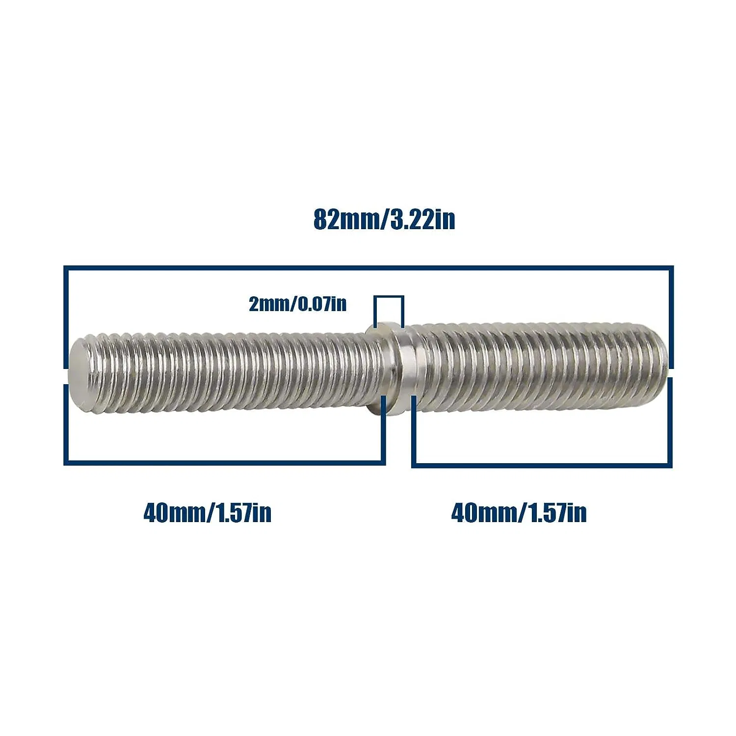 Double Ended Threaded Stud Bolts Stainless Steel Reduced Threaded Structural Column Fasteners