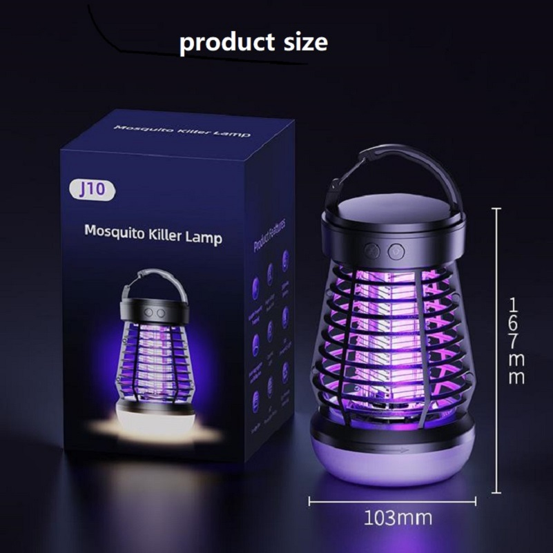 Hot Sale Indoor and Outdoor Camping Portable USB Rechargeable Electric Shock Mosquito Killer Lamp Fly Insect Zapper Sos Emergency Light