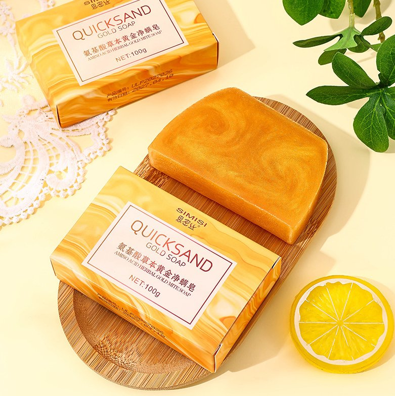 Online Wholesale and Retail 24K Gold Mite Cleaner Essential Oil Soap for Face Wash Body Anti-Mite Soap Essential Oil Soap