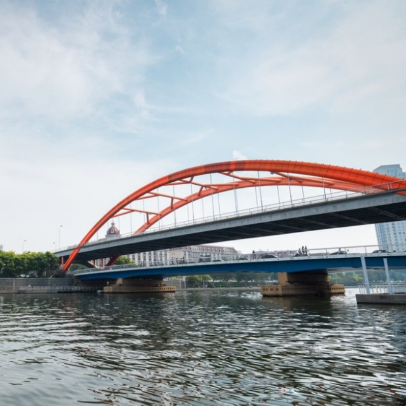 Urban Landmark Pedestrian and Sightseeing Steel Structure Bridge