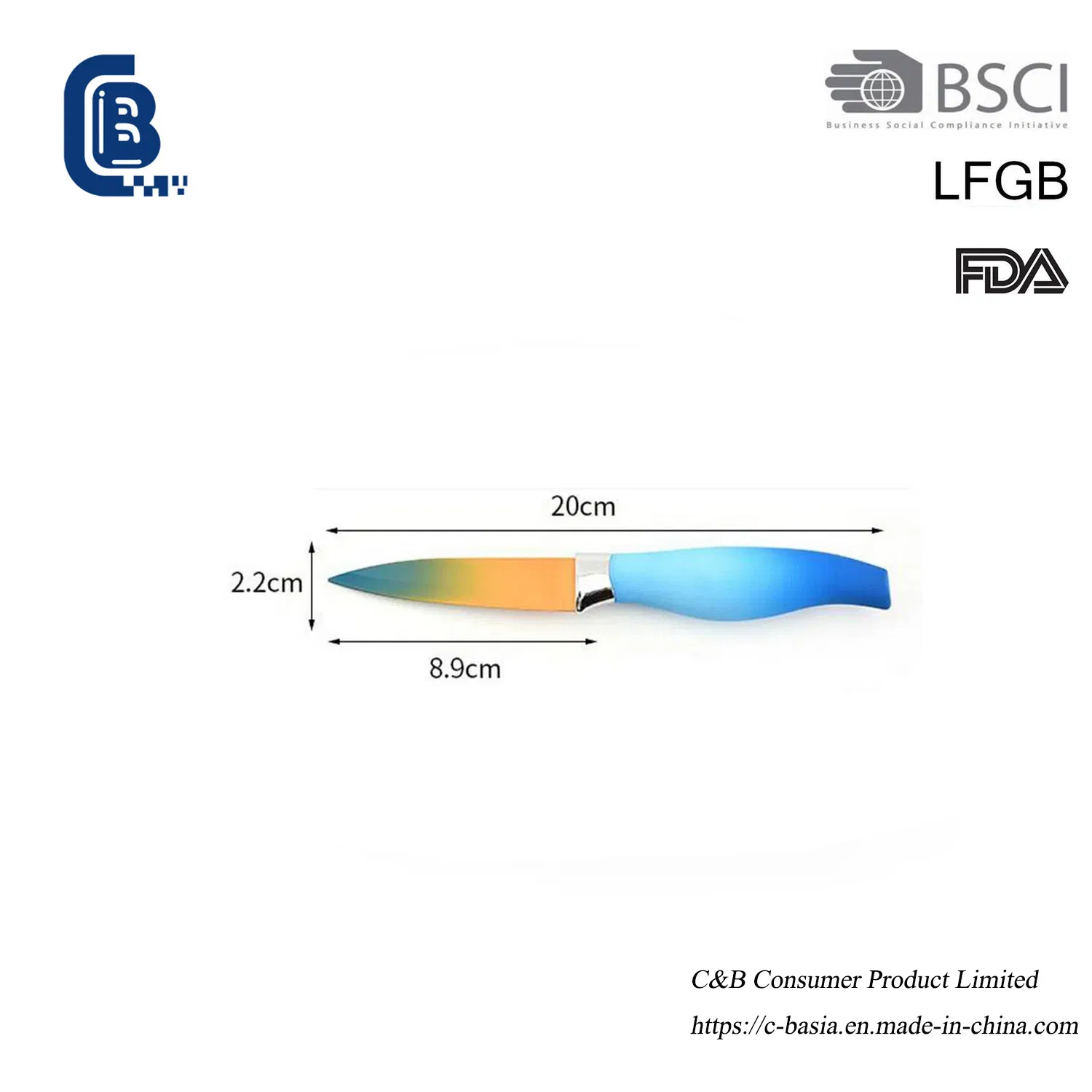 6PCS Non-Stick Coating Knife Set - PP Handle, Professional Chef Tools with Peeler