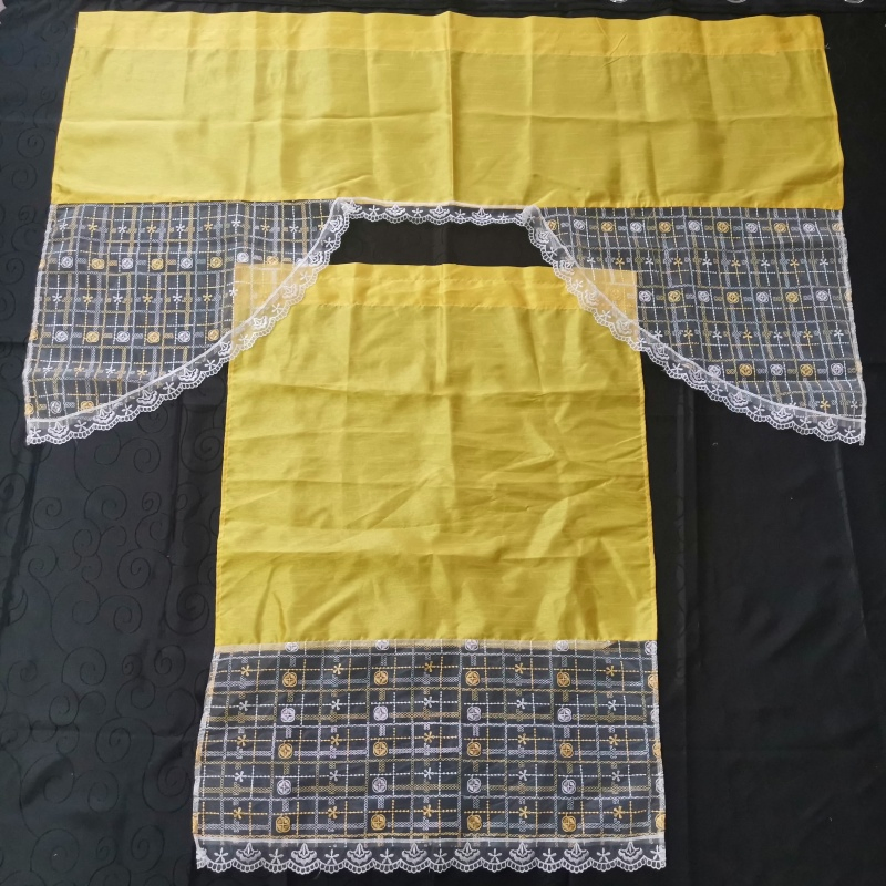 3 Pieces Digital Printing Swag Kitchen Curtain Valance and Tier Panels Set