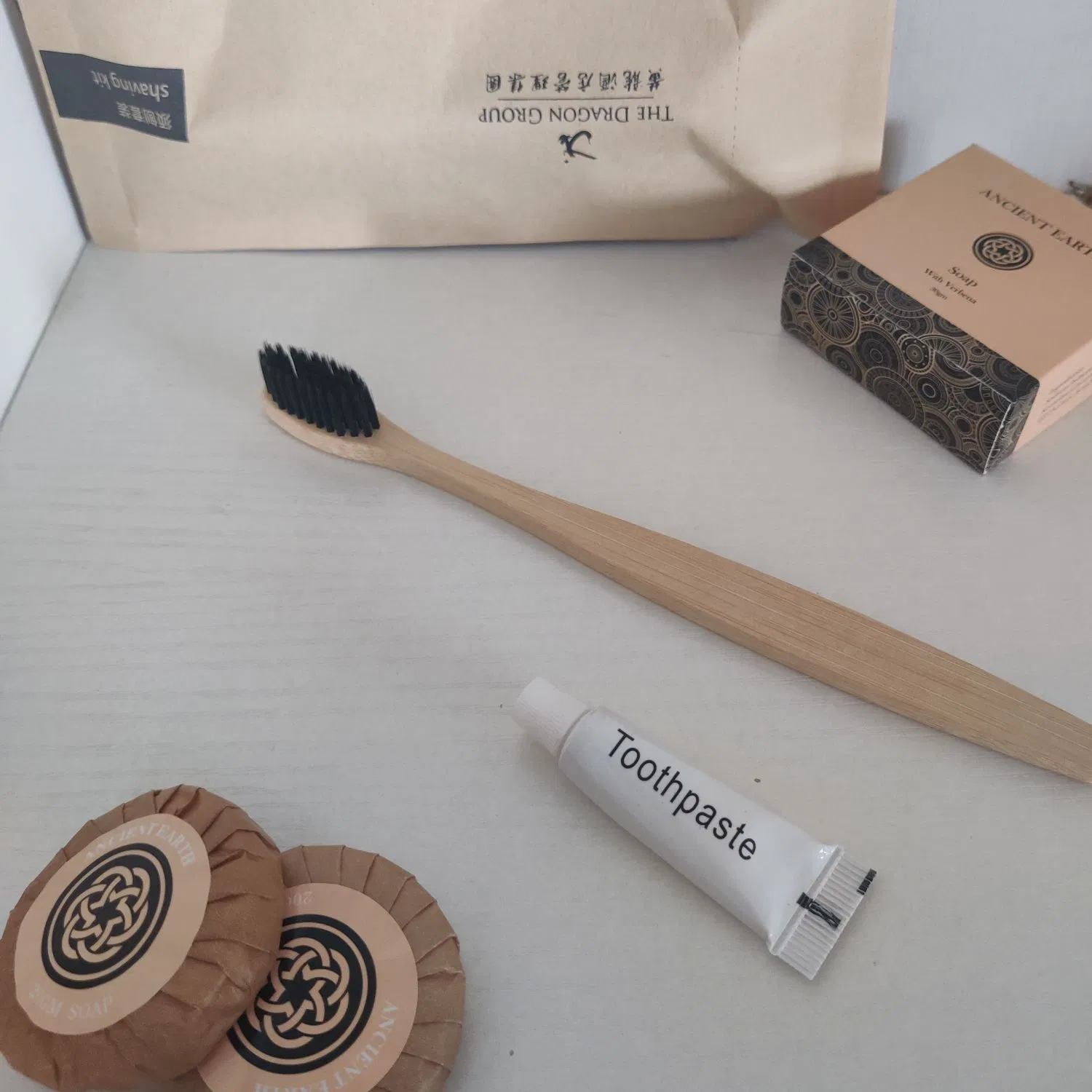 Biodegradabie Kraft Paper Bag Toothbrush for Hotel Kit