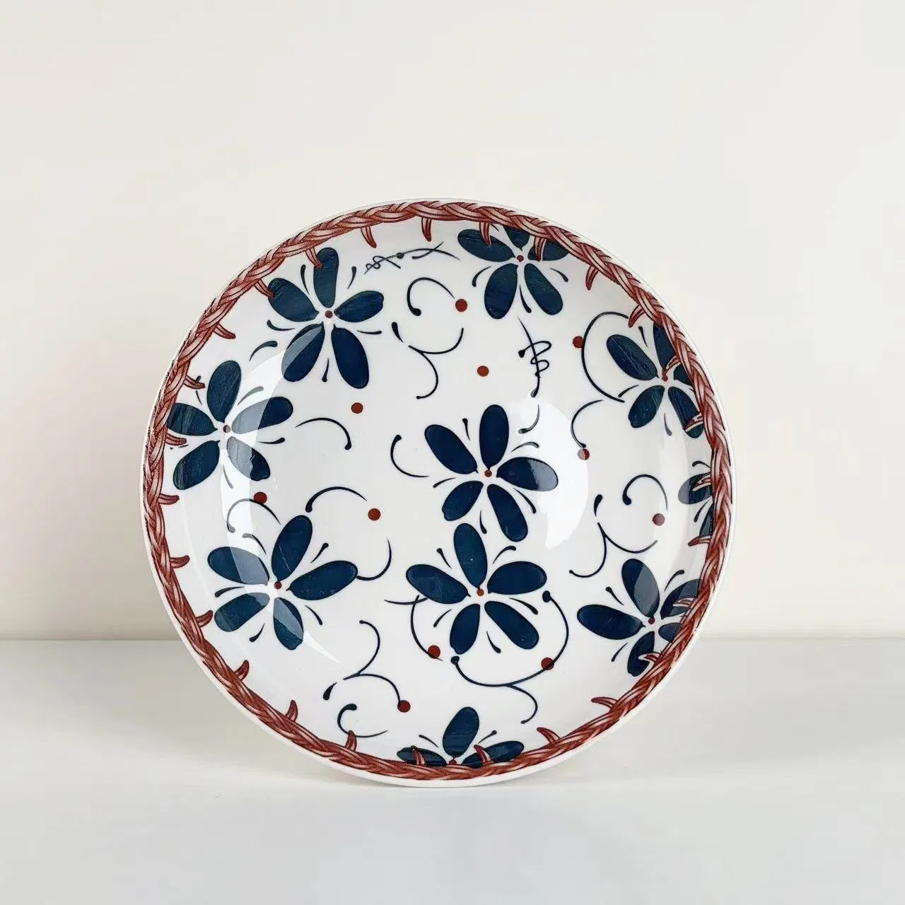 8"Fruit Rice Plate with Pad Stamp Decal Porcelainware Ceramics Tableware
