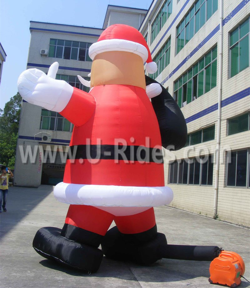 Festive Inflatable Christmas Santaman Ideal for Promotions and Advertising Events