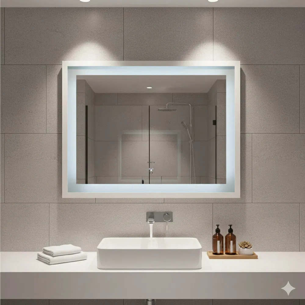 Умное LED-зеркало с сенсорным экраном для ванной