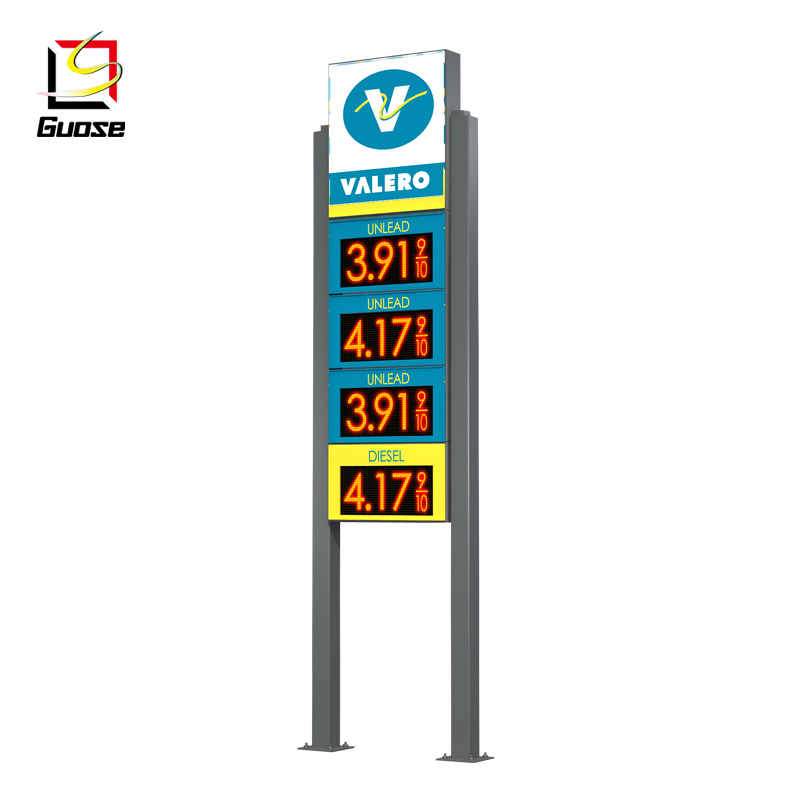 Modern Petrol Station Design LED Price Board for Stainless Steel Pylon Sign