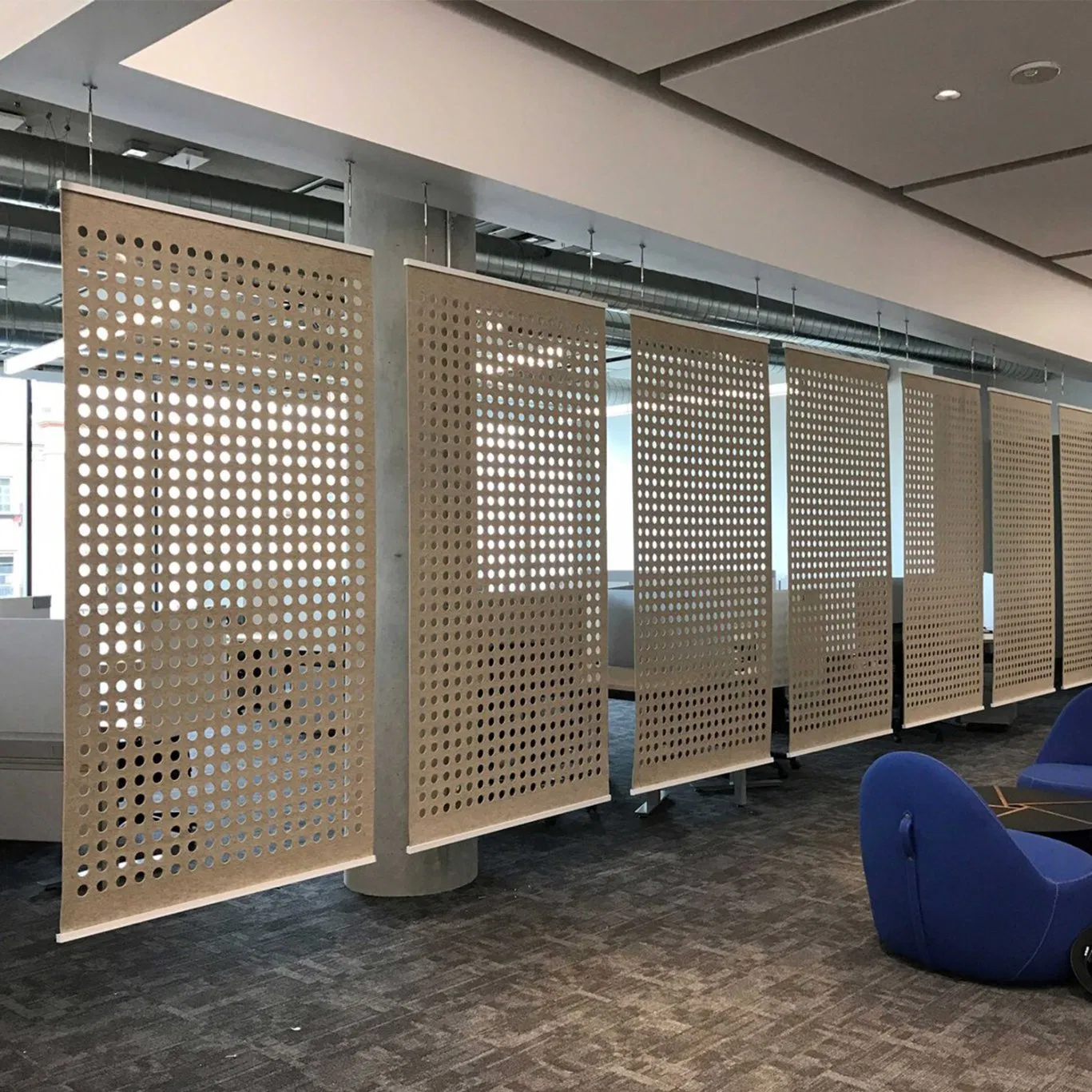 Custom Processing Office Restaurant Bar Entrance Polyester Fiber Acoustic Sound-Absorbing Hollow Screen