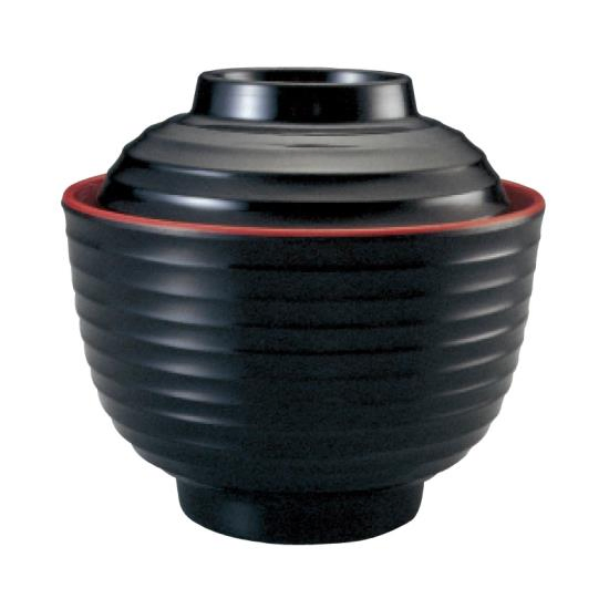 Melamine Bowl Sets Black& Red Color Japanese Restaurant Miso Soup Serving Bowl Set