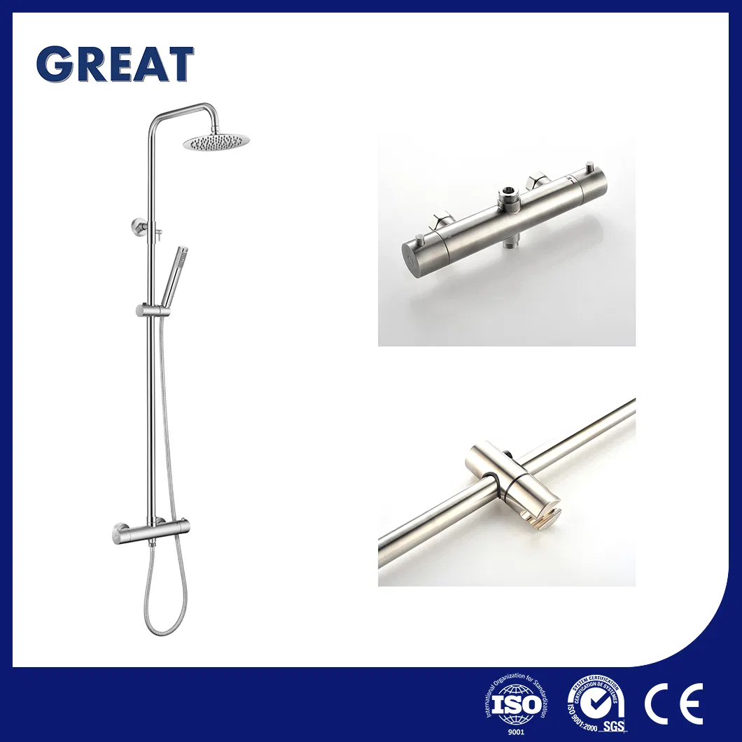 Great Wall Mounted Bath Tub and Shower Faucet Wholesale Shower Column System China GLS4926 Wall Mounted Shower Column Brushed Gold Shower Panel Column Supplier