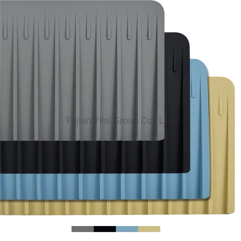 Custom 3D Stripe Molded Food Grade Quick Silicone Drying Mats Eco for Draining Dishes
