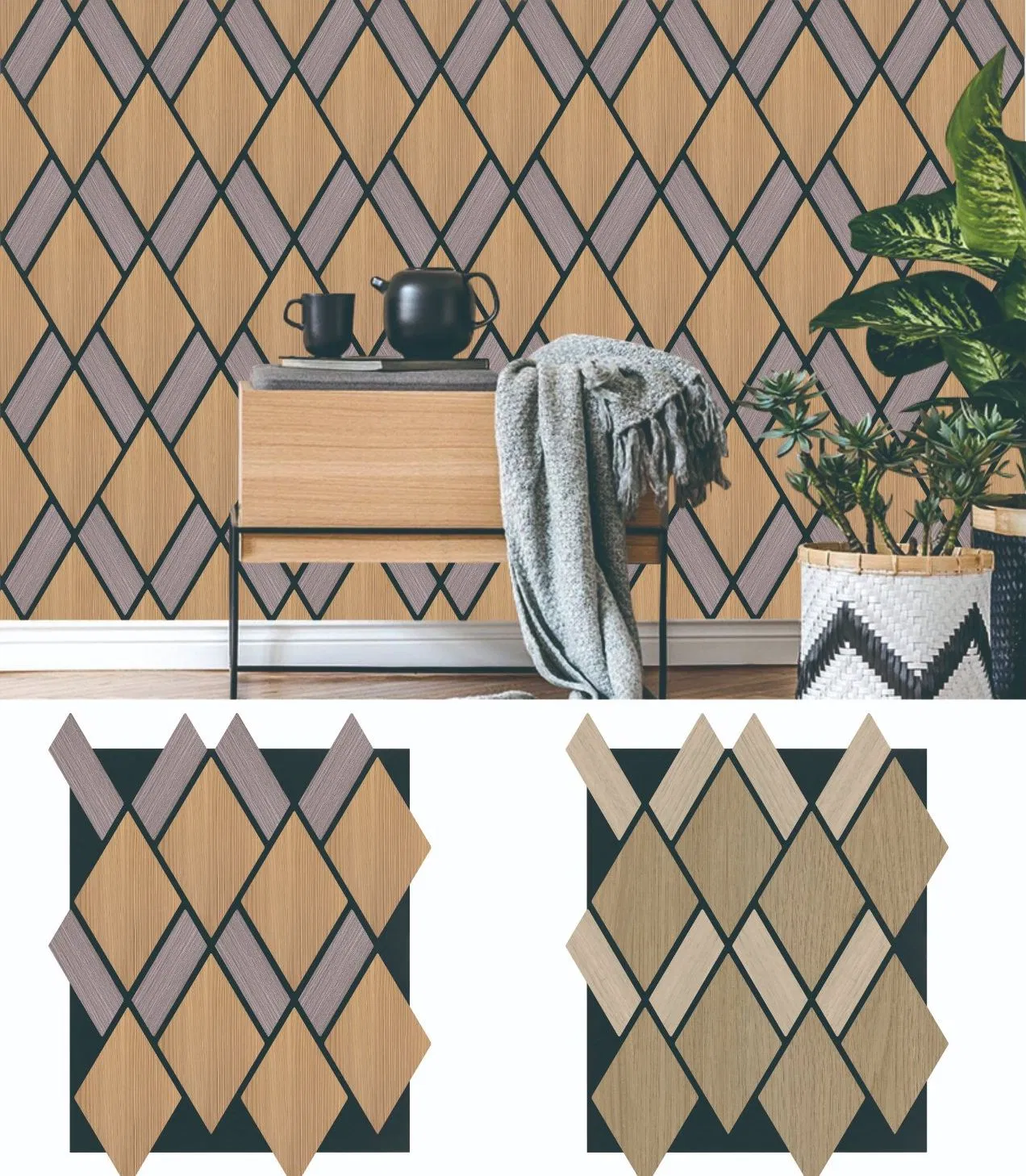 Diamond Designs Factory Price Acoustic Panel Color Blocking Wall Decoration