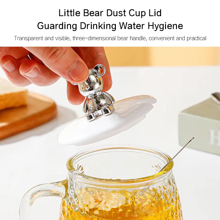 Стеклянная кружка с медведем и ложкой, 400 мл