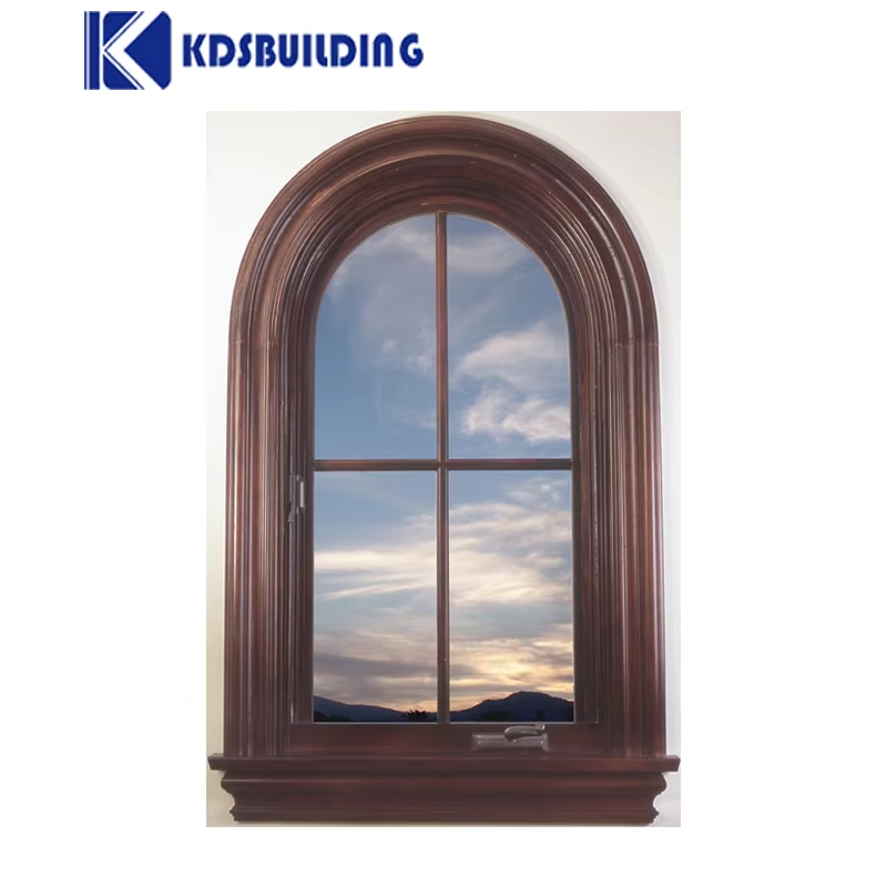 Kdsbuilding Manufacturer Wholesale High Quality White Color America Style Timber Wooden Hand Crank Oak Casement Window