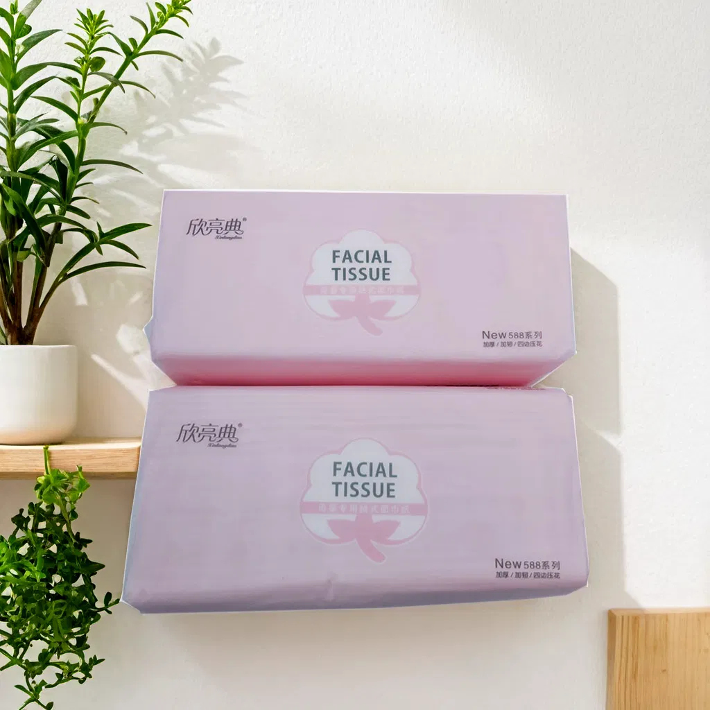 Virgin Wood Pulp Facial Tissue White Soft Facial Tissue Paper for Household