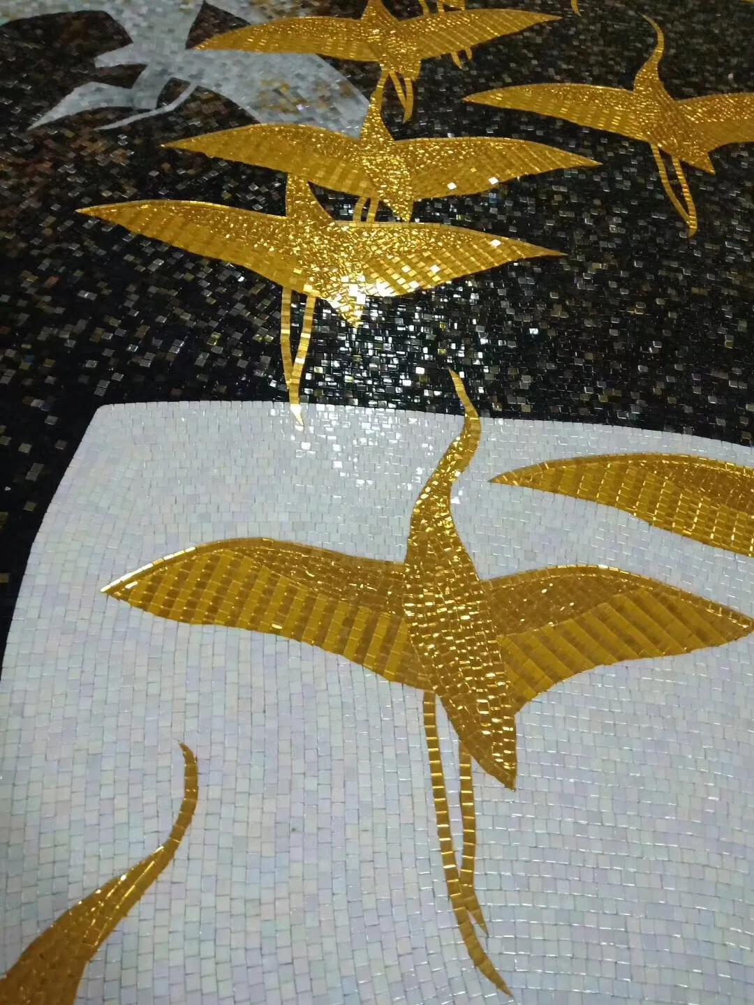 Crystal Glass Mosaic Picture for TV or Bathroom Wall Mosaic Handmade Artworks