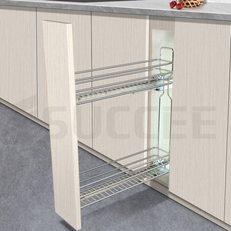 Выдвижная корзина для кухонного шкафа, 2-х уровневая