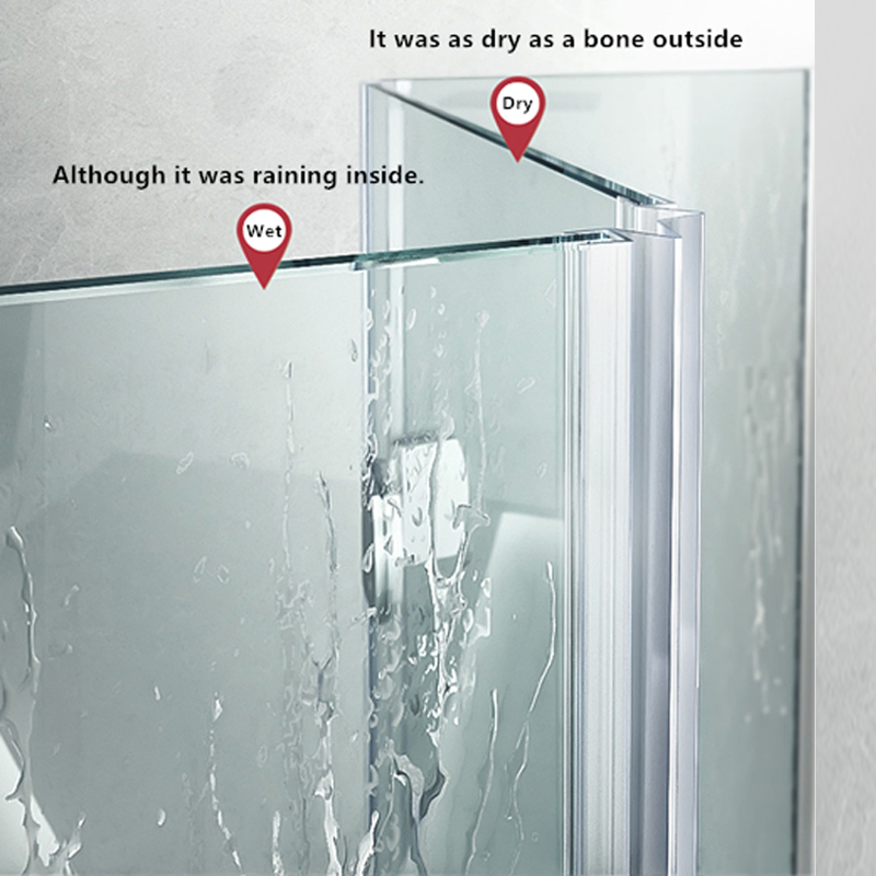 Modern Tempered Glass Shower Doors with Stainless Steel Panel Design