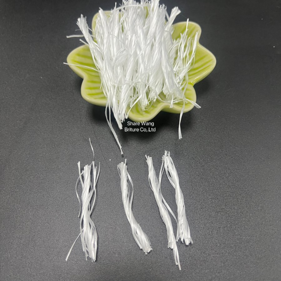 White, Grey 54mm Polypropylene Fiber Twisted Bundle for Industrial Floor
