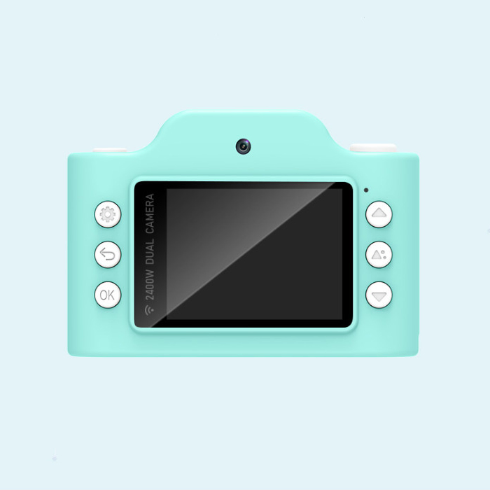 High Quality 2 Inch Cartoon Children's Digital Camera Front Rear Dual Camera Rechargeable Camcorder 2400W Pixels Kid Toy