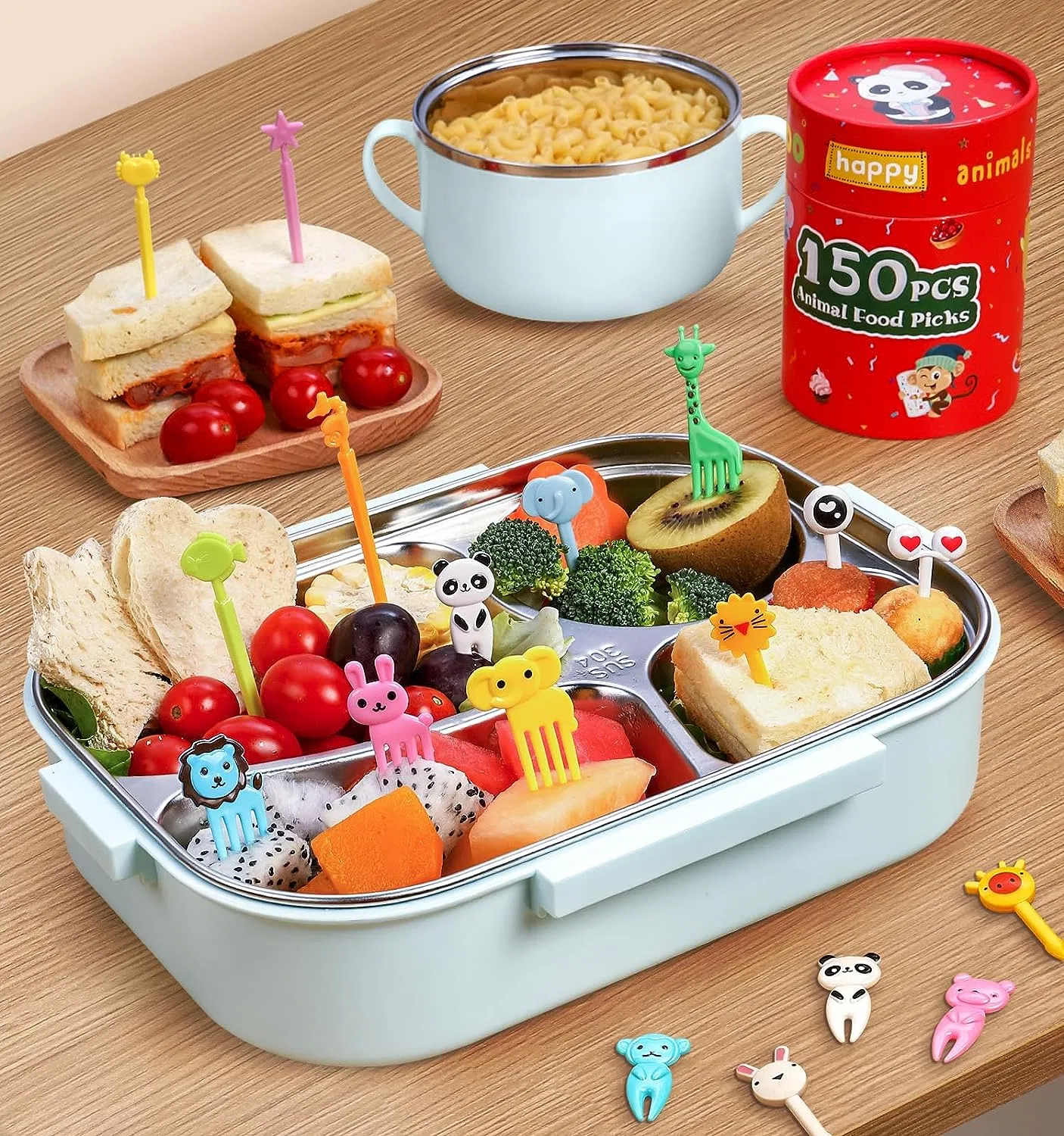 Aohea Cute Kawaii Cartoon Fruit Fork Plastic Tableware Animal Images for Kids