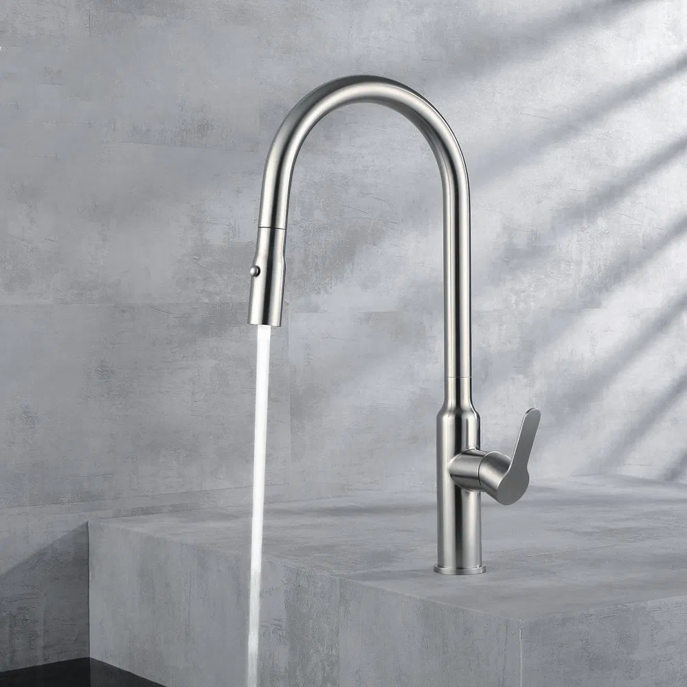 2025 High Quality SUS304 Kitchen Faucet Single Handle Flexible Kitchen Faucet Hose Pull Down Mixer Tap