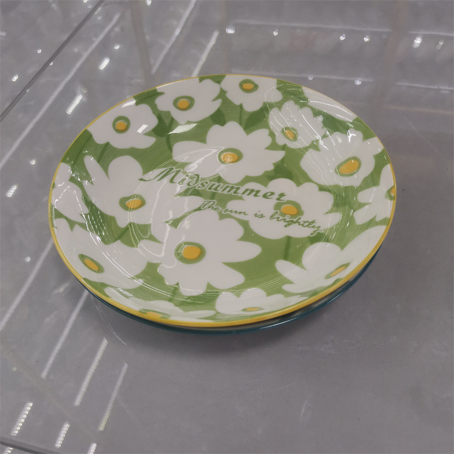 6.25"Rice Children Plate Printing Under Glaze Decal Porcelainware Ceramics Tableware