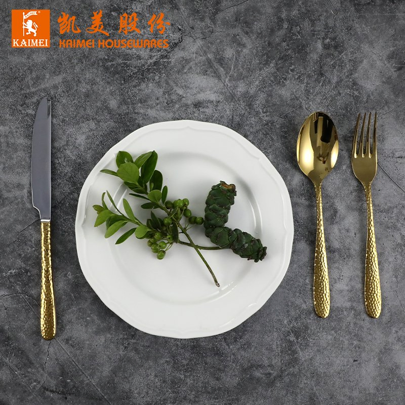 Supply Retailer Wholesale Bulk Golden Plated Stainless Steel Cutlery Set, Kitchen Fork Spoon Knife