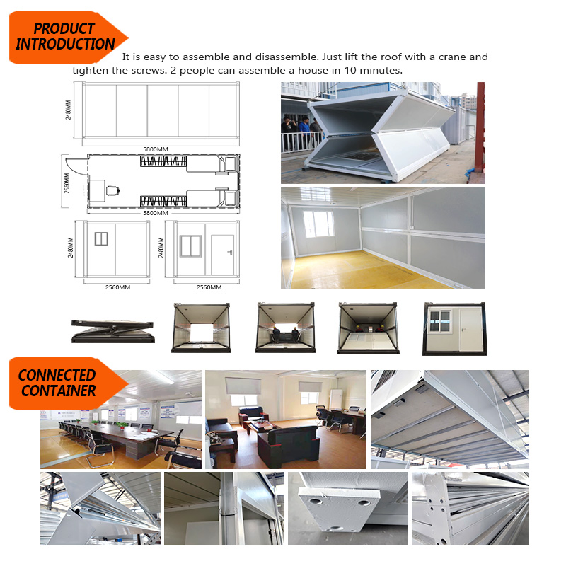 Cbox Fast Installation Hoisting Mobile Prefab Folding Container House for Worker Accommodation and Canteen