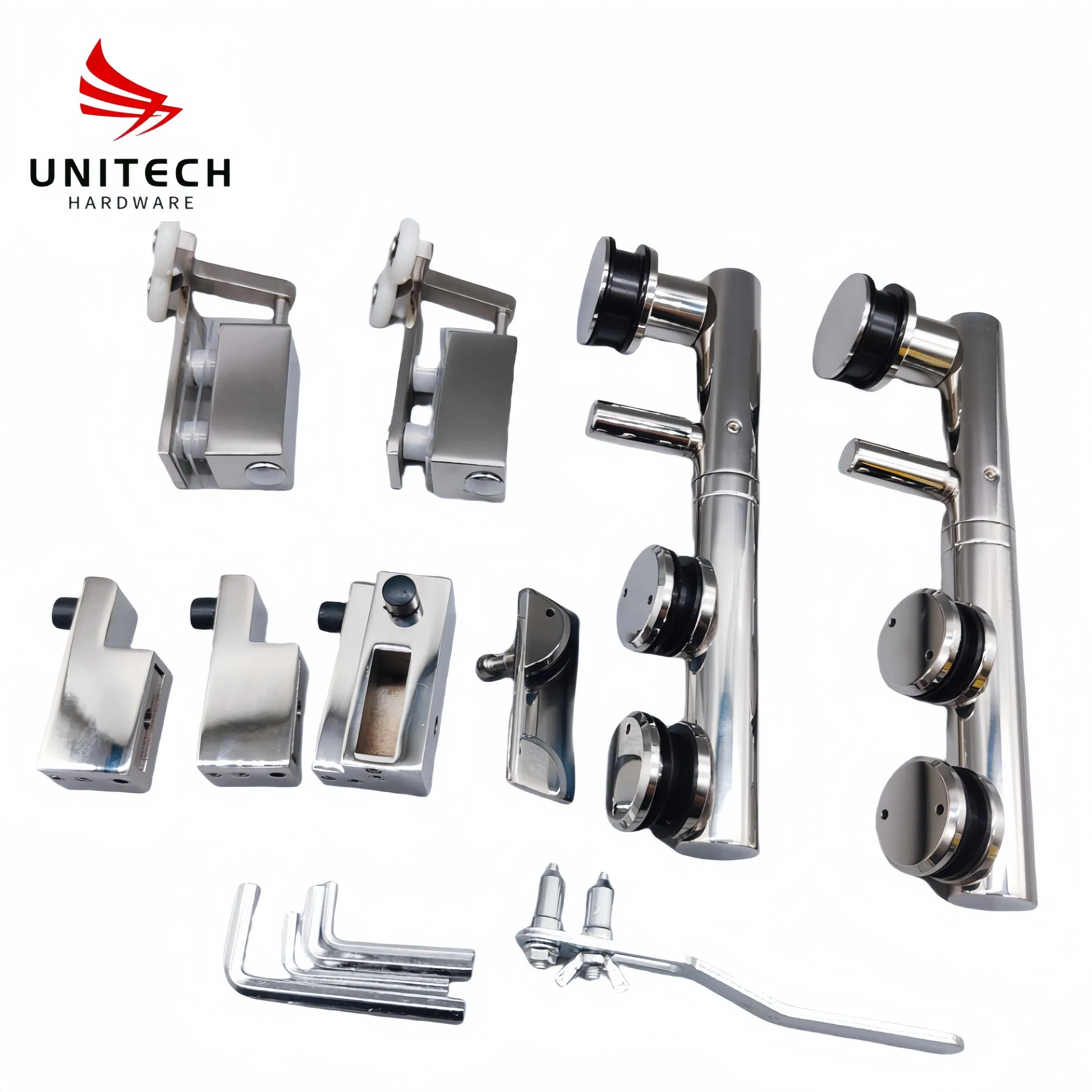 Bathroom Stainless Steel Swing Glass Sliding Folding Door Roller Fittings Accessories