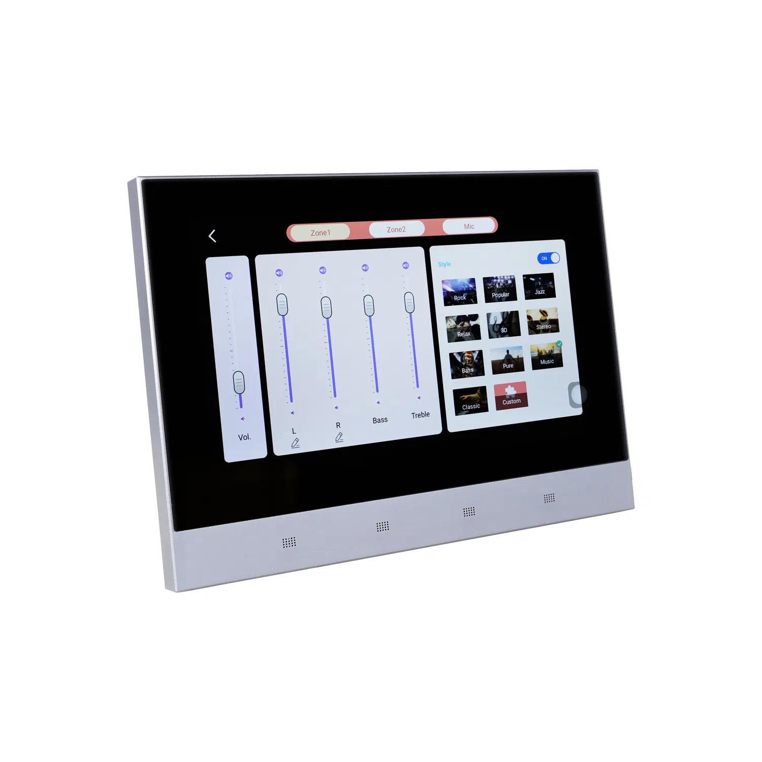 Усилитель стерео 8x20W с сенсорным экраном 7'' для умного дома