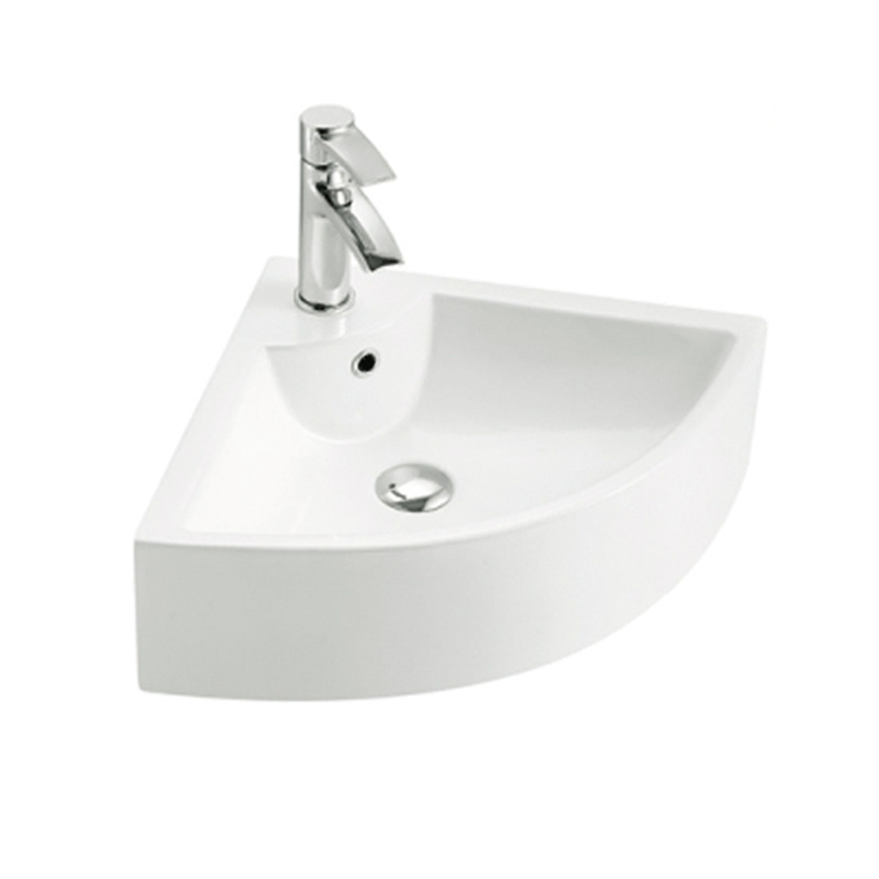 Угловая керамическая раковина для ванной