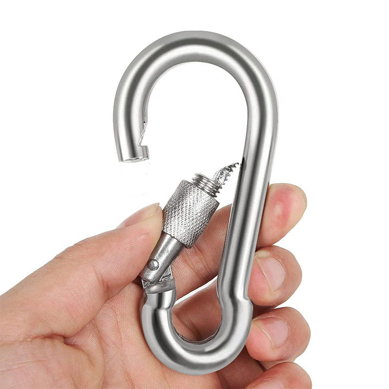 304/316 Stainless Steel M4 M5 M6 M7 M8 M9 M10 M11 M12 M13 M14 Carbine Carabiner Snap Hook with Lock Nut