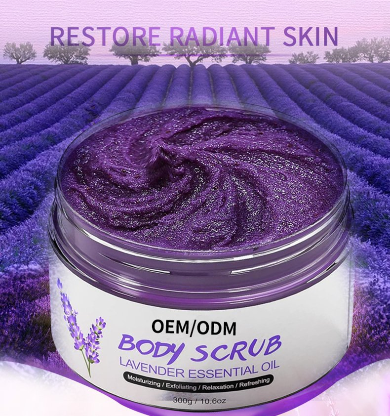 Lavender Rose Body Face Scrub Cleansing Exfoliating Whitening Custom Body Scrub