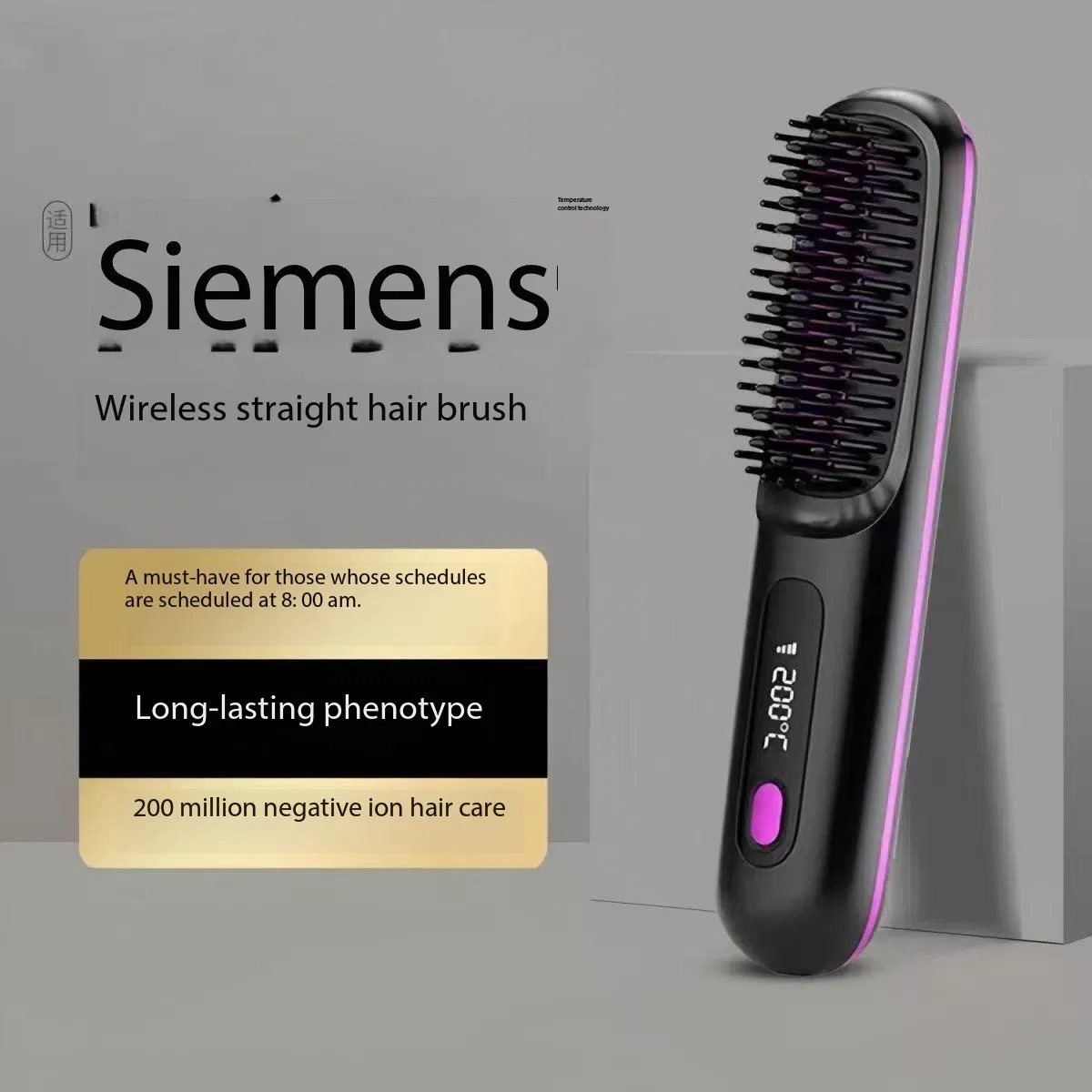 Multiple Styles Wireless Hair Straightener Brush Ceramic Rechargeable Negative Ion 2-in-1