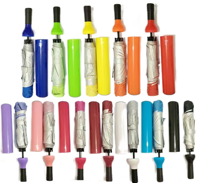 Зонт-бутылка трехсложный с рекламой для промоподарков