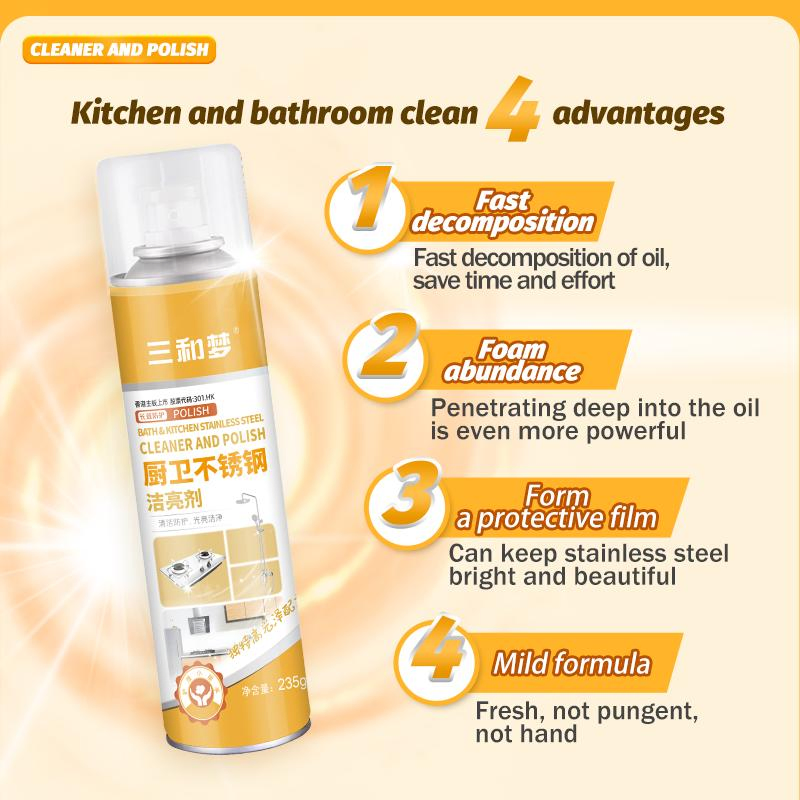 Factory Made Cleaner Easy to Use Spray Cleaner and Polish Industrial Stainless Steel Cleaner