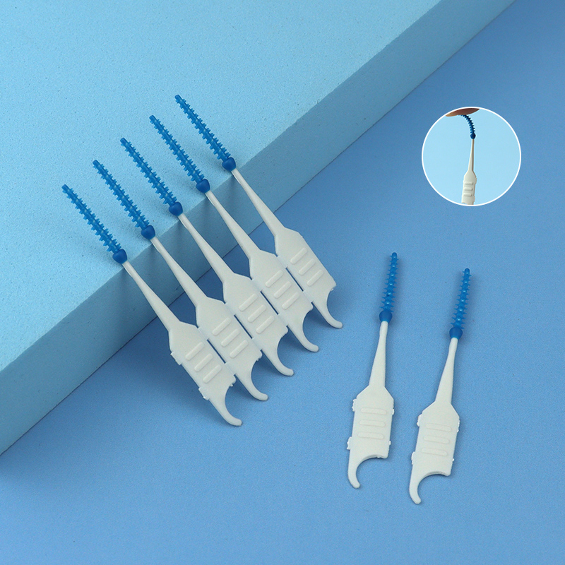 Soft Silicone I-Shape Interdental Brush Food-Grade Material Orthodontic Double Head Toothpick